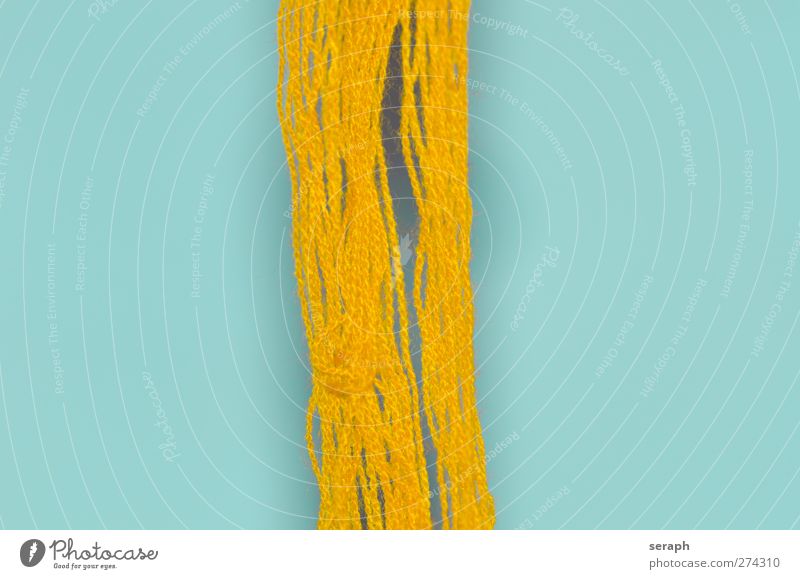 Wollfäden Wolle wollig yarn Schnur fabric stricken fiber Ballaststoff Dekoration & Verzierung orange blau hell-blau Komplementärfarbe Detailaufnahme abstrakt
