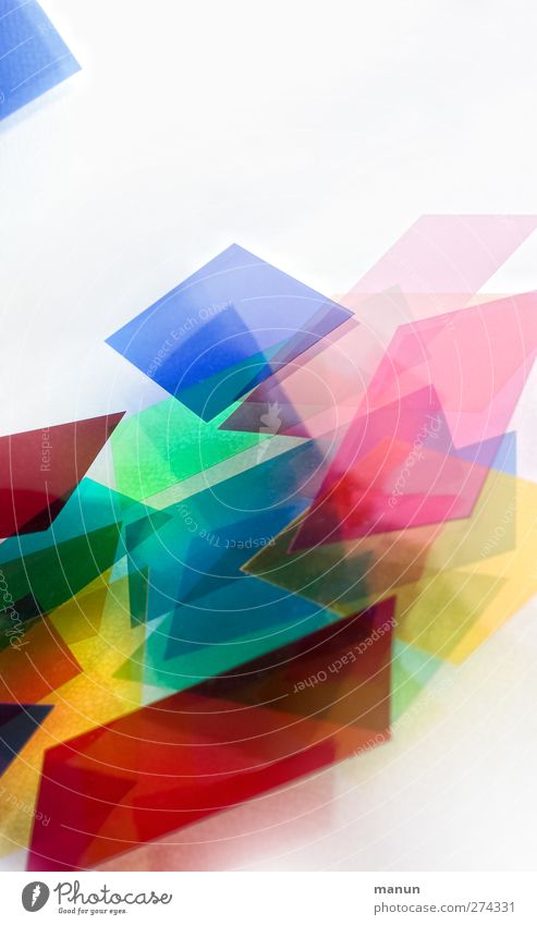 bunt III Papier Zettel Kunststoffverpackung Ornament Rechteck eckig modern chaotisch Design Farbe Kreativität Farbfoto mehrfarbig abstrakt Strukturen & Formen