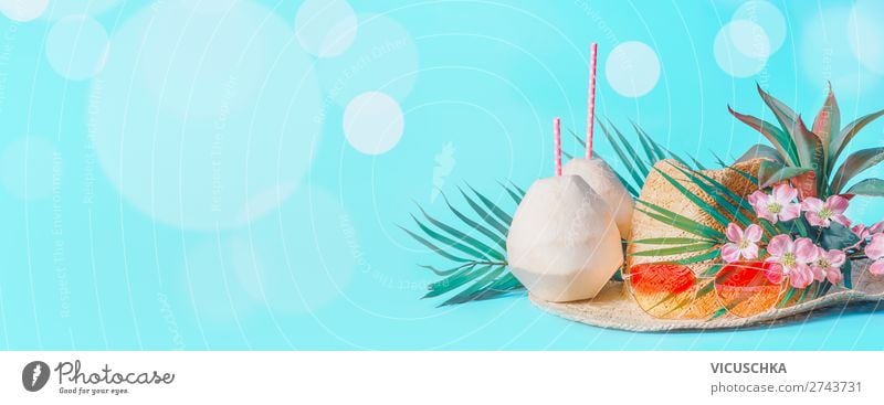 Tropische Summer Urlaub Hintergrund Getränk Limonade Longdrink Cocktail Stil Design Ferien & Urlaub & Reisen Tourismus Sommer Sommerurlaub Sonne Strand Meer