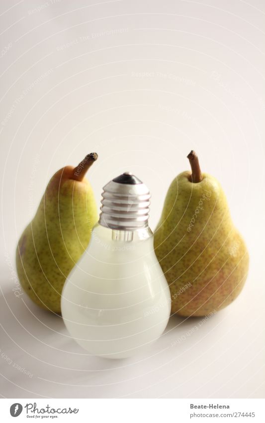 Birnen-Potpourri Frucht Ernährung Bioprodukte Vegetarische Ernährung Lifestyle kaufen Energiewirtschaft Energiekrise genießen retro grün Glühbirne Kunstlicht