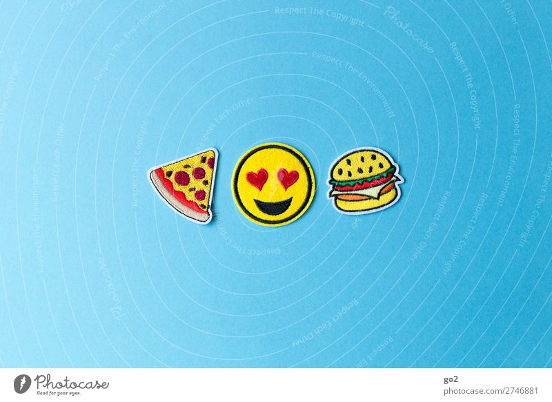 Pizzaburger Lebensmittel Fleisch Käse Hamburger Ernährung Essen Fastfood Lifestyle Restaurant Dekoration & Verzierung Stoff Zeichen Herz Smiley Fröhlichkeit