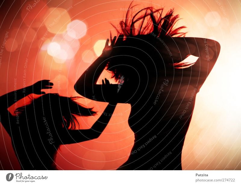 dancing silhouettes Musik ausgehen Bewegung Blendenfleck Club Disco Diskjockey Elektrobass Feste & Feiern Frau Gegenlicht Körper Licht Nacht Nachtleben Party