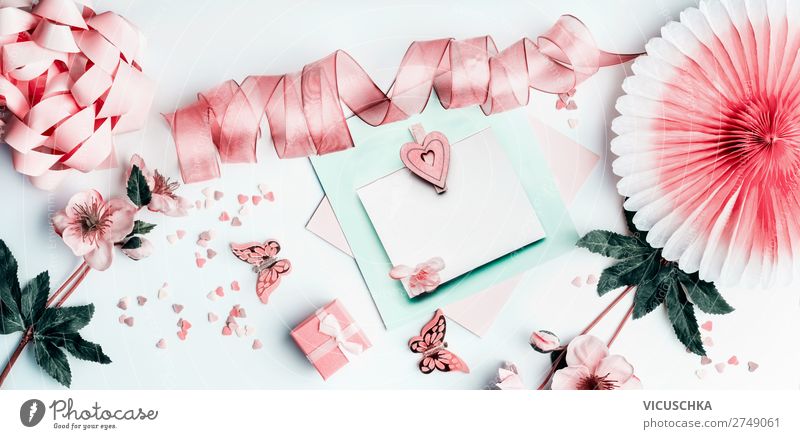 Geschenkkarte mit Herz und pastel rosa Dekoration kaufen Design Freude Party Feste & Feiern Valentinstag Muttertag Ostern Hochzeit Geburtstag Blume