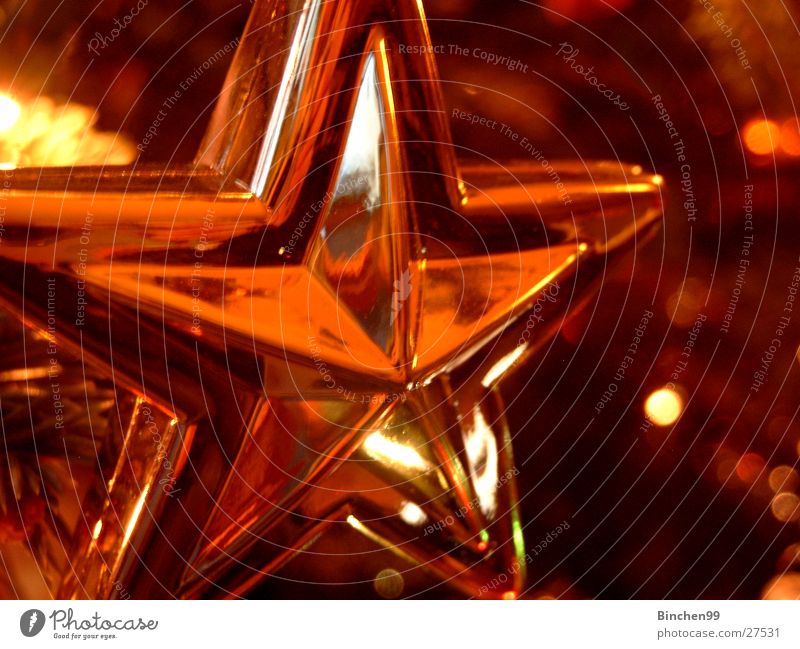 SternStunden glänzend Weihnachtsdekoration festlich Makroaufnahme Nahaufnahme Stern (Symbol) gold Weihnachten & Advent Licht schumck