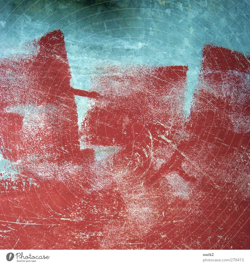 Örnste Konst Kunst Gemälde Metall blau rot Farbenspiel Kunstwerk Farbfoto mehrfarbig abstrakt Muster Strukturen & Formen Menschenleer Textfreiraum links