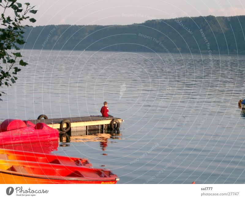 der kleine junge und das meer See Wasserfahrzeug Sehnsucht Meer Mensch Bodensee
