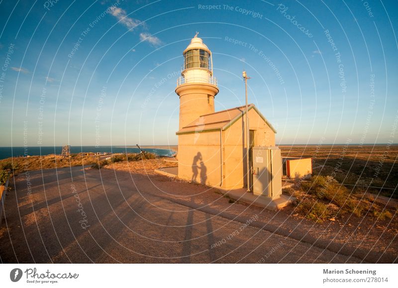 Leuchtturm Freiheit Sommerurlaub Sonne Hügel Felsen Küste berühren braun gelb authentisch skurril Australien Lighthouse Sonnenuntergang Schattenspiel Farbfoto