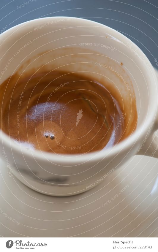 Guter Morgen Espresso Tasse ästhetisch lecker braun weiß Kaffee Kaffeetasse Kaffeetrinken cremig Farbfoto Außenaufnahme Textfreiraum unten