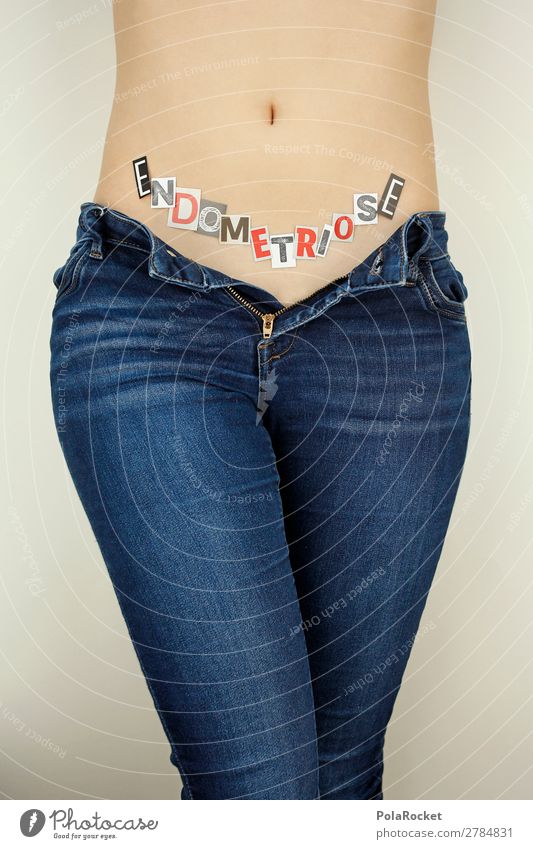 #A# Endo Kunst ästhetisch Endometriose Endokrines System Frau Frauenkörper Zyklus Problematik Krankheit Frauenproblem Buchstaben Jeanshose Bauch Genitalsystem