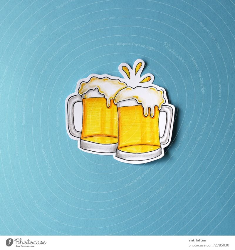 Prost Getränk trinken Erfrischungsgetränk Alkohol Bier Bierkrug Lifestyle Design Freude Freizeit & Hobby Basteln zeichnen Nachtleben Entertainment Party