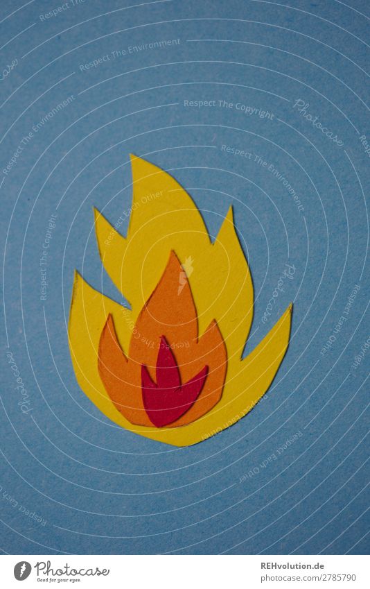 Feuer Symbole & Metaphern Papier gebastelt Flamme Zeichen Hintergrund Wärme heiß Brand brennen Gefahr bedrohlich Grafik u. Illustration Leidenschaft