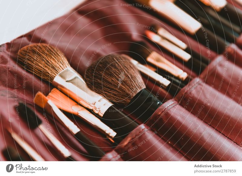 Bürstensatz im Beutel Schminke Kulisse Sammlung Tasche außergewöhnlich Mode Beautyfotografie professionell Glamour Gesichtsbehandlung Werkzeug Accessoire Gerät