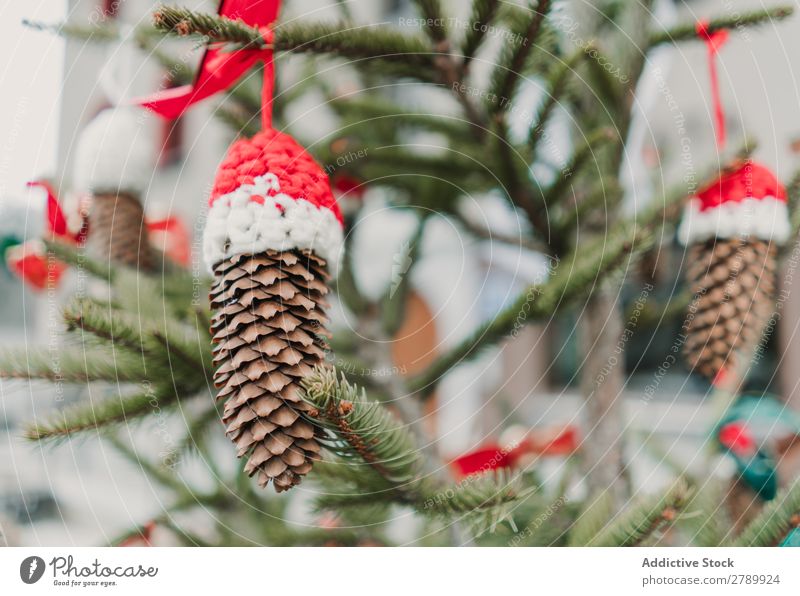Tanne mit Weihnachtsstümpfen verziert Baum Hängerolle Weihnachten & Advent Pyrenäen Kulisse Dekoration & Verzierung erhängen Holz Geschenk Ornament Sammlung