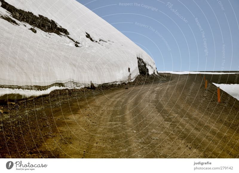 Island Umwelt Natur Landschaft Erde Himmel Wolkenloser Himmel Klima Schnee Straße Wege & Pfade kalt Einsamkeit Ferien & Urlaub & Reisen Farbfoto Außenaufnahme