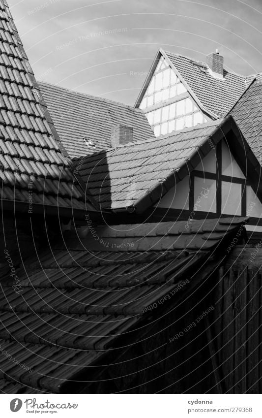 Fachwerk Stil Design Häusliches Leben Dorf Altstadt Haus Architektur Dach ästhetisch einzigartig entdecken Idylle Nostalgie Ordnung ruhig Schutz stagnierend