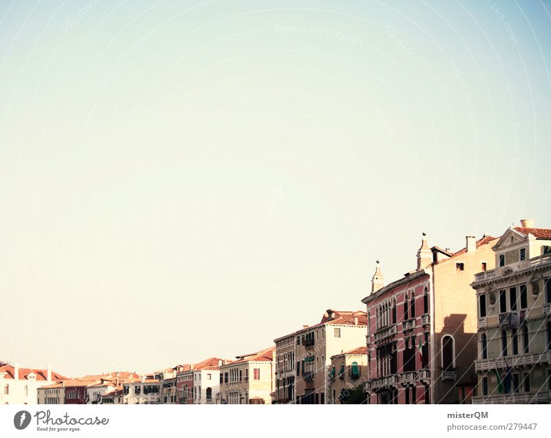 Straßenzug. Kunst ästhetisch Venedig Italien Häuserzeile verträumt Idylle friedlich Dach Himmel (Jenseits) Sommer Ferien & Urlaub & Reisen Urlaubsfoto