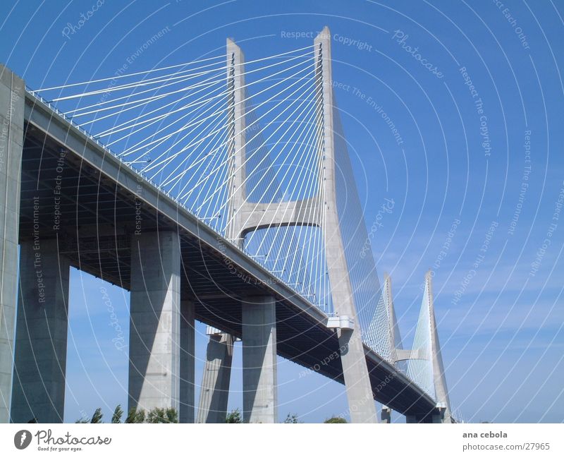 Lissabon bridge 1 wirklich Architektur Brücke modern Himmel