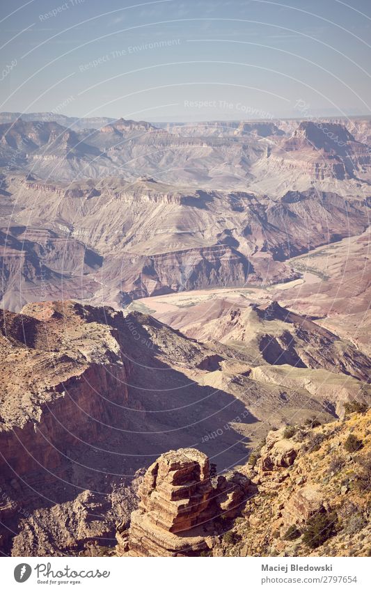 Farbig getöntes Bild vom Grand Canyon, USA. Ferien & Urlaub & Reisen Abenteuer Ferne Freiheit Expedition Berge u. Gebirge wandern Natur Landschaft Dürre Park