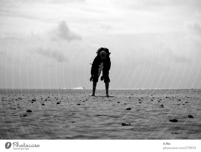 Muschelsucher SPO | 09 Kiter Ferien & Urlaub & Reisen Tourismus Ausflug Sommerurlaub Strand Meer Sand Luft Wasser Wolken Horizont Schönes Wetter Wellen Küste