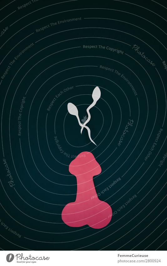 Symbol image for ejaculation Zeichen Sex Sexualität Penis Spermien Samenerguss Symbole & Metaphern wenige unfruchtbar rosa Grafik u. Illustration schwarz weiß