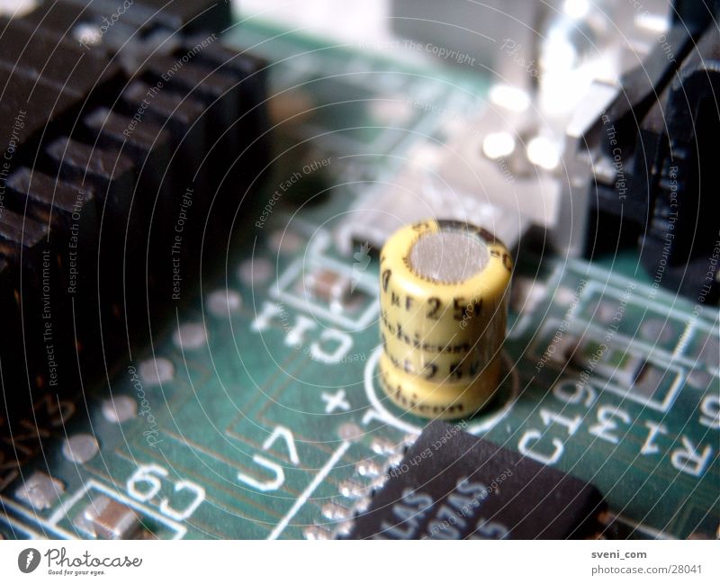 Controller-Platine Transistor grün gelb Elektrisches Gerät Technik & Technologie Wiederstand Ziffern & Zahlen