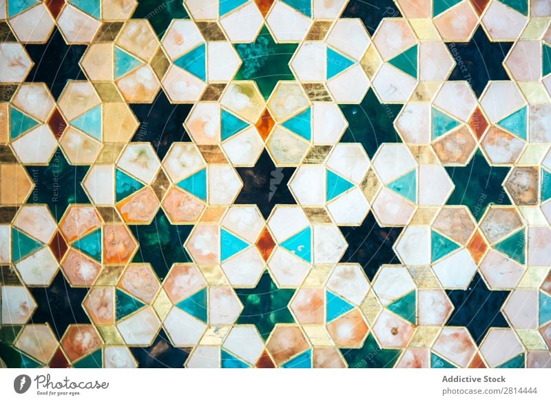 Verzierte, mit Vintage-Mustern verzierte Fliesen arabisch Design Kunst retro braun blau heimwärts Hintergrundbild Tapete Dekoration & Verzierung Etage