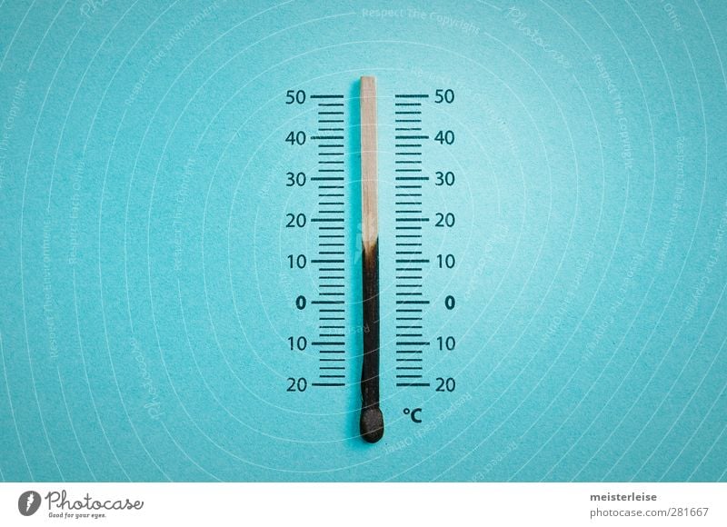 Celsius Holz Energie Temperatur Grad Celsius Streichholz Wärme verbrannt Maßeinheit Thermometer Farbfoto
