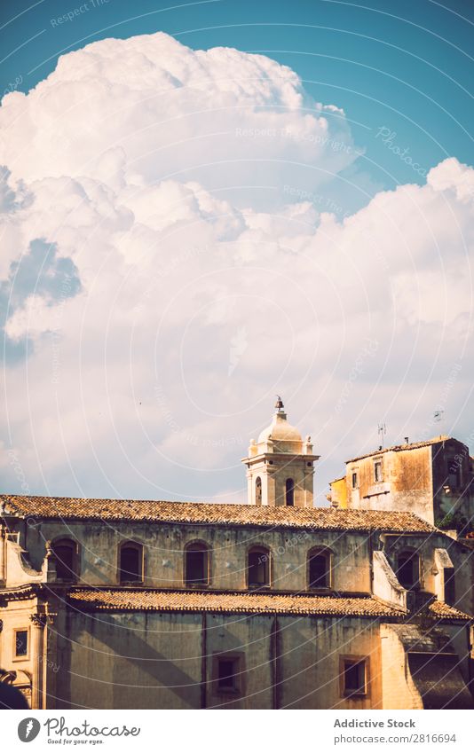 Detailansicht von Ragusa, Sizilien, Italien Dubrovnik Kathedrale Dom Kirche Gebäude Straße Haus Wahrzeichen Großstadt Europa Turm Aussicht Architektur alt Dorf