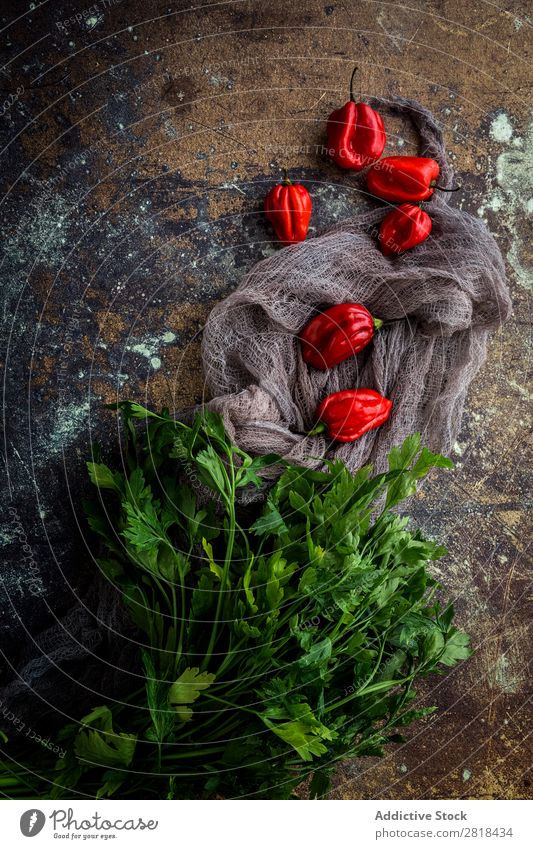 Frische rote Paprika Chili Lebensmittel Gemüse Würzig roh Hintergrundbild lecker Zutaten Gesundheit Feinschmecker natürlich Diät geschmackvoll Ergänzung