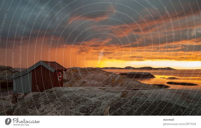 Schweden-Westküste Landschaft Wasser Himmel Wolken Sonnenaufgang Sonnenuntergang Sommer Erholung Frieden Gelassenheit Idylle Farbfoto Außenaufnahme Menschenleer