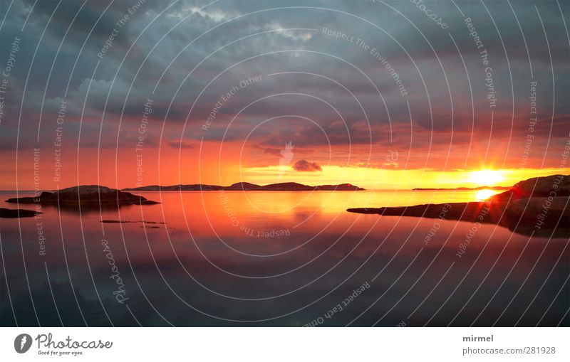 Sonnenuntergang an Schwedens Westküste Natur Landschaft Wasser Himmel Sonnenaufgang Sommer ästhetisch Zufriedenheit Farbfoto Außenaufnahme Menschenleer Abend