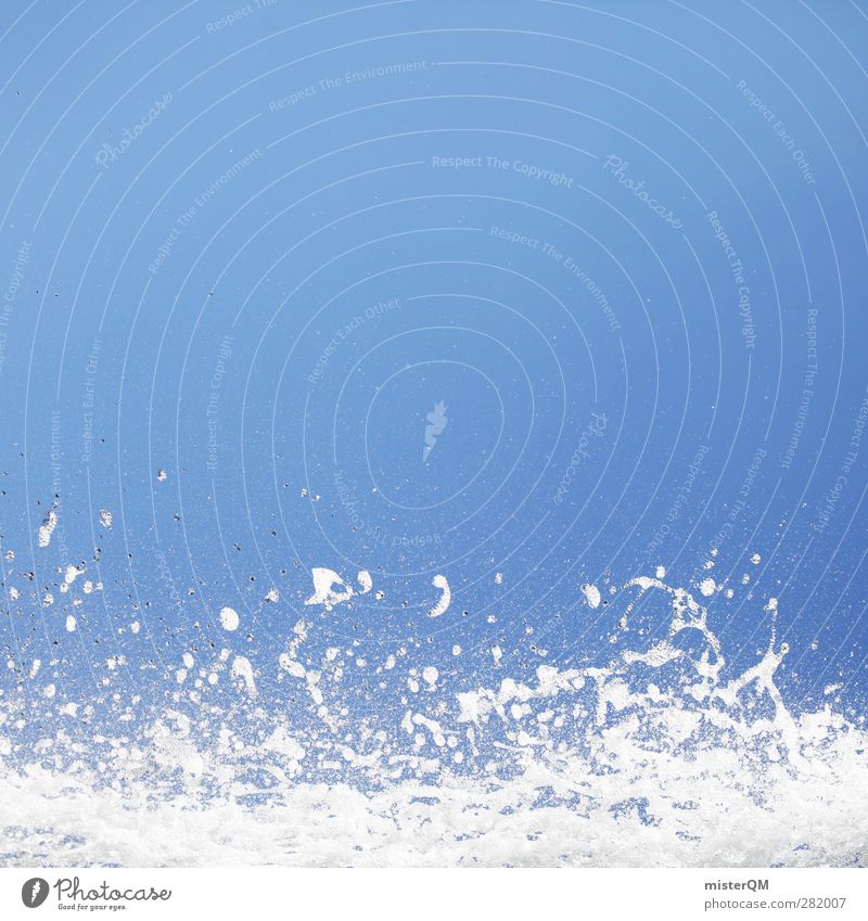 Perlweiß. Kunst ästhetisch Blauer Himmel Blauer Hintergrund Wassertropfen Wassersport Wasserfall Partikel Farbfoto mehrfarbig Außenaufnahme Nahaufnahme