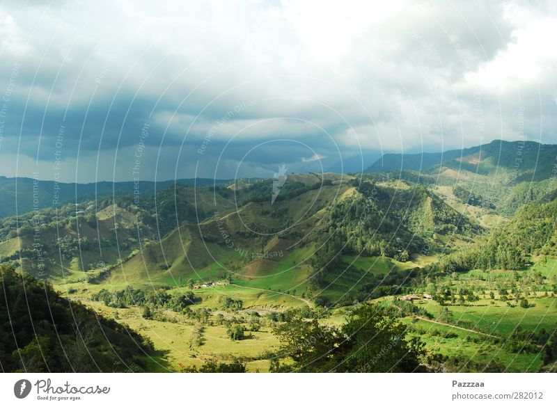 Home of coffee Natur Landschaft Pflanze Wolken Urwald Hügel Berge u. Gebirge Kolumbien Südamerika entdecken Blick grün Zufriedenheit Idylle Kaffee salento