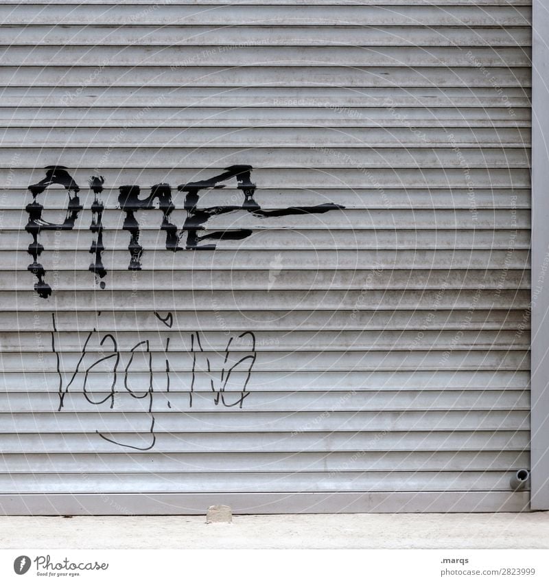 Pimel Vagina Rollladen Schriftzeichen Sex Sexualität Penis Scheide Pubertät Geschlecht Graffiti Sexuelle Neigung Farbfoto Außenaufnahme Strukturen & Formen