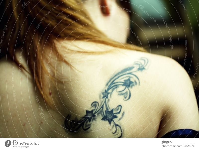 Glaub mir, dies ist keine kalte Schulter. schön Mensch feminin Junge Frau Jugendliche Erwachsene Leben Körper Haare & Frisuren authentisch Erotik nackt Tattoo