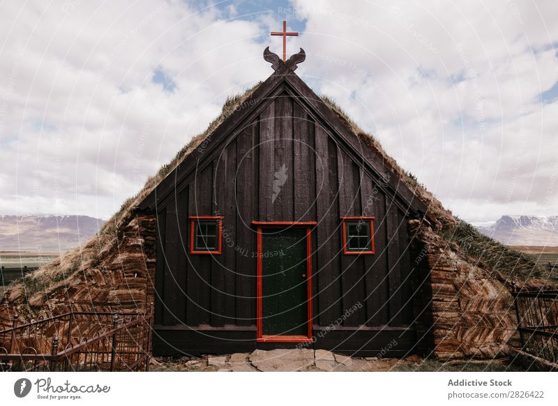 Alte Kirche der nördlichen Religion antik Island Wahrzeichen Kapelle isländisch Gebäude Religion & Glaube Tourismus Architektur Landschaft Tradition