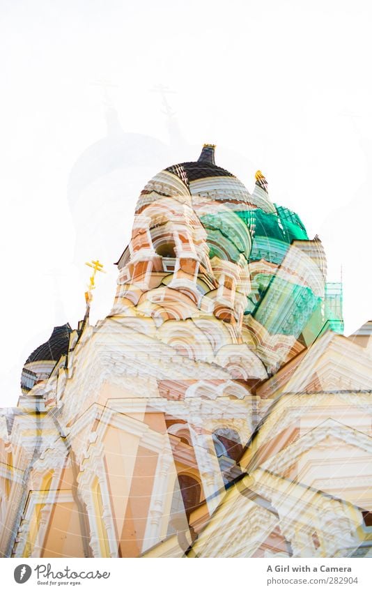 Alexander Newski Kathedrale (mehrmals) Tallinn Estland Altstadt überbevölkert Dom Zwiebelturm Fassade Sehenswürdigkeit mehrfarbig Religion & Glaube Gebäude