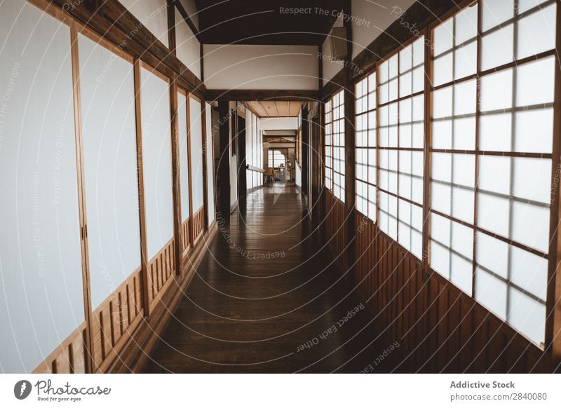 Flur im asiatischen Haus Innenarchitektur Tradition Gang heimwärts Kultur Asien Raum Holz Orientalisch Japaner minimalistisch Design Dekor Architektur Stil