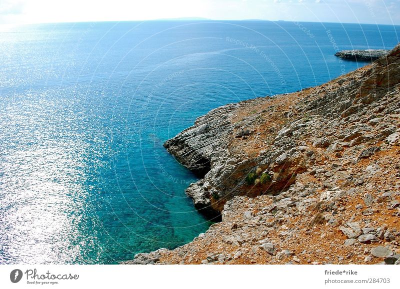 Sehnsucht nach Kreta Tourismus Ausflug Sonne Meer Insel Natur Landschaft Wasser Himmel Wolken Horizont Sonnenlicht Sommer Herbst Schönes Wetter Hügel