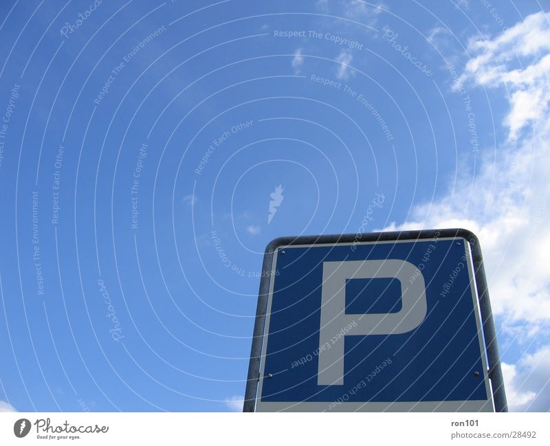 Parking Space ???? Parkplatz Wolken Freizeit & Hobby Schilder & Markierungen Himmel blau