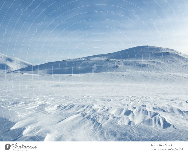 Schneebedeckter Berg bei Tageslicht Hügel Natur Landschaft Winter kalt Eis blau Frost weiß schön frisch Wetter Berge u. Gebirge ruhig Jahreszeiten