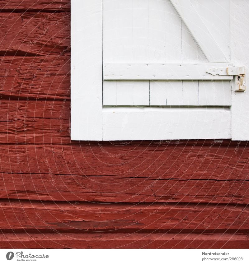 Rot - Weiss Freiheit Ruhestand Haus Hütte Bauwerk Gebäude Architektur Fassade Fenster Holz Freundlichkeit Fröhlichkeit frisch kuschlig nachhaltig natürlich rot