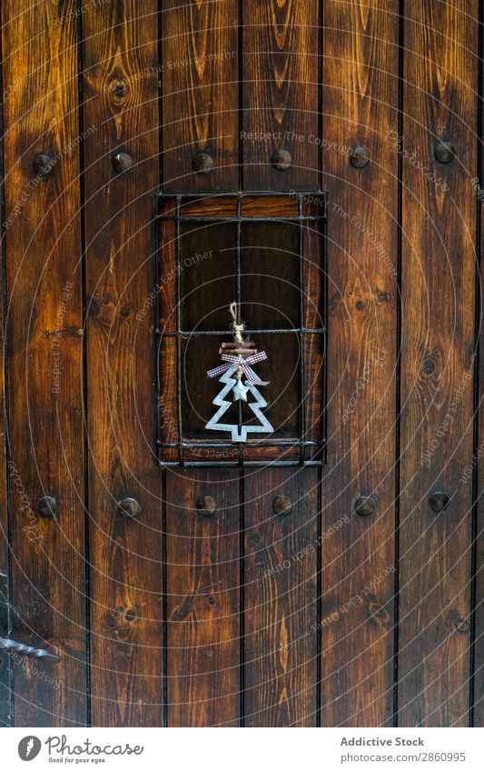 Holztür mit Weihnachtsdekoration Barcelona Katalonien Mura Spanien Barke schön Kälte Weihnachten & Advent Weihnachtsbaum Landschaft Tag Dekoration & Verzierung