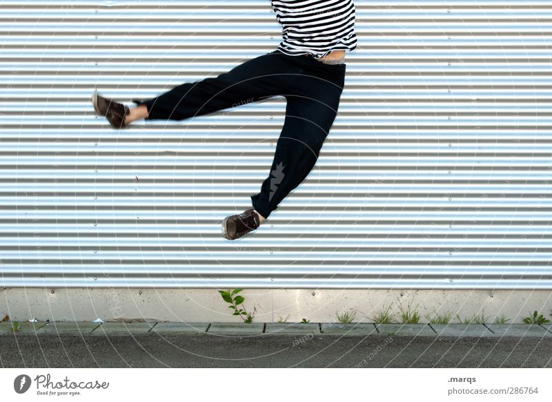 Hü-hüpf Lifestyle Stil Karriere Erfolg Mensch maskulin Junger Mann Jugendliche Erwachsene 1 18-30 Jahre Fassade Zeichen Linie fliegen springen außergewöhnlich