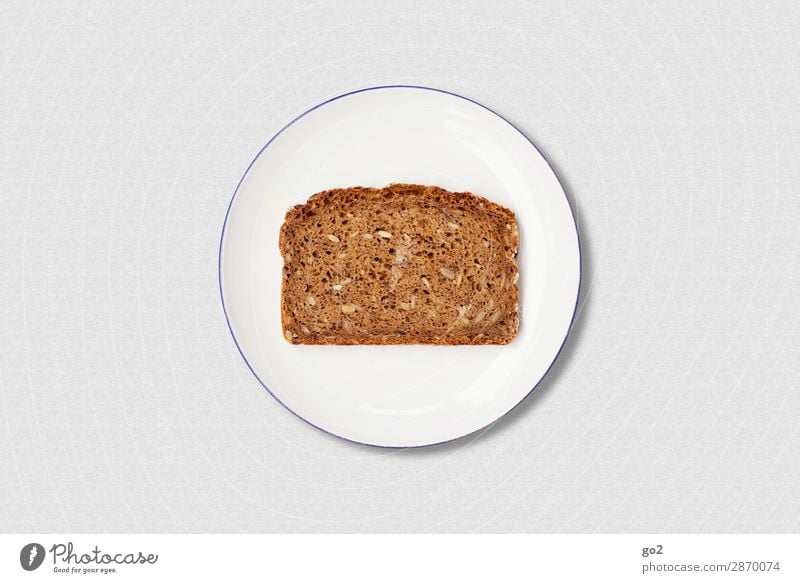 Brot auf Teller Lebensmittel Teigwaren Backwaren Ernährung Frühstück Bioprodukte Vegetarische Ernährung Diät Fasten Gesunde Ernährung ästhetisch einfach