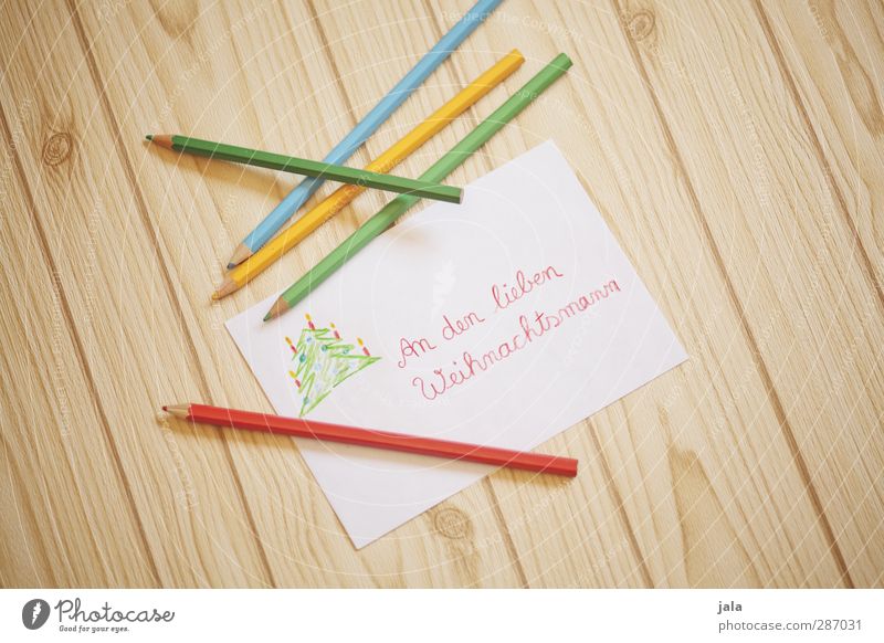wunschzettel Weihnachten & Advent Papier Schreibstift Holz Freude Fröhlichkeit Vorfreude Brief Zettel Weihnachtsmann Wort schreibschrift Wunsch Farbfoto