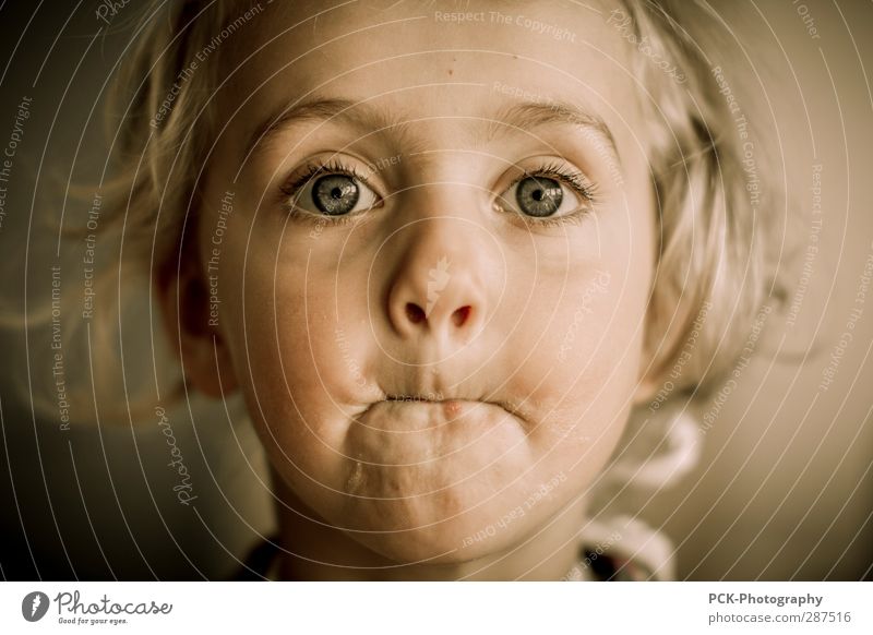 Gesichtsmund feminin Kind Kleinkind Mädchen Kopf Auge Ohr Nase Mund Lippen 3-8 Jahre Kindheit Gefühle Vertrauen Mitgefühl Farbfoto Unschärfe Porträt Blick