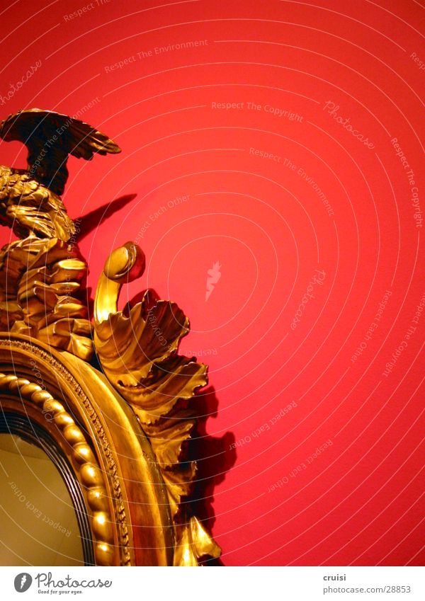 Spiegel rot Wand Reflexion & Spiegelung Holz Kitsch gold Anschnitt