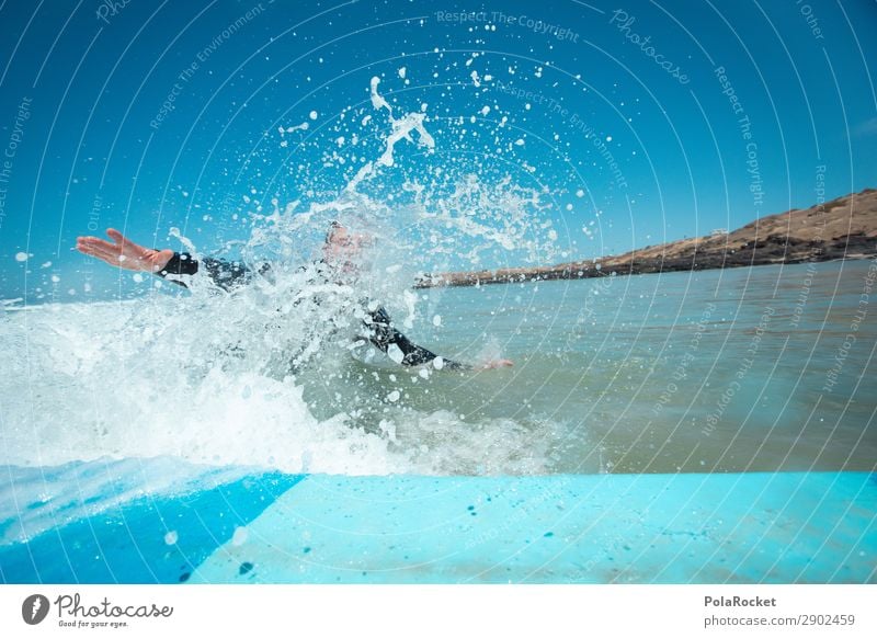 #AT# F*CK! Mensch maskulin 1 ästhetisch Wasserspritzer Surfen Surfer Surfbrett Surfschule Meer Farbfoto mehrfarbig Außenaufnahme Detailaufnahme Experiment