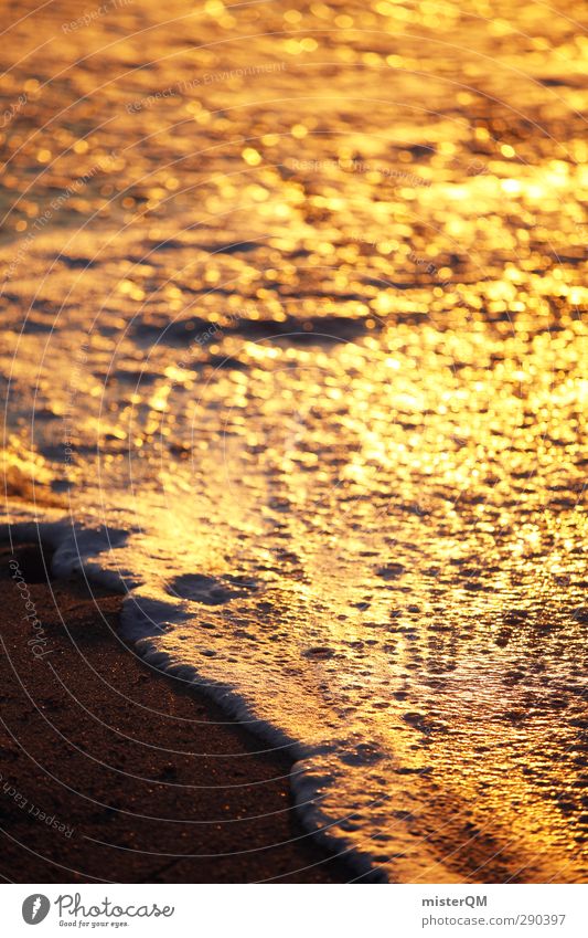 Golden Waves I Kunst ästhetisch Wellen Meer Fernweh Küste Schaum schäumen Mittelmeer Urlaubsstimmung Ferien & Urlaub & Reisen exotisch Strand Romantik verträumt